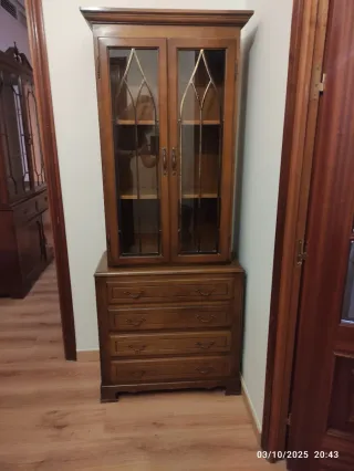 Mueble de entrada madera y cristal