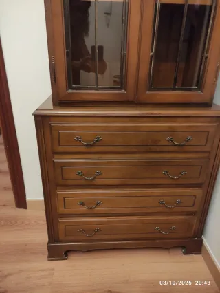 Mueble de entrada madera y cristal