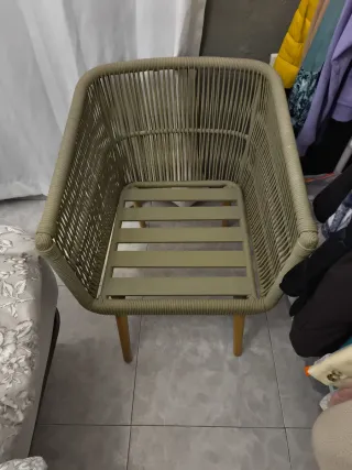 Silla de terraza beige/verde