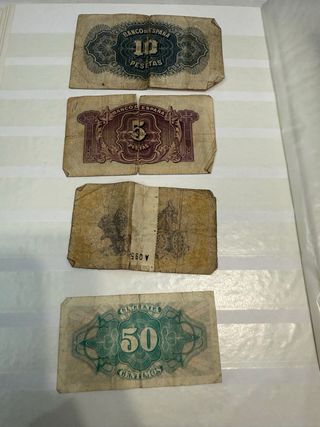 Billetes de España, Portugal 50, 100 y 500 Pesetas