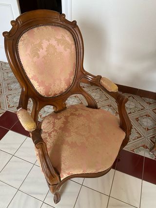 Juego de Sofá, 2 sillones y mesa de mármol