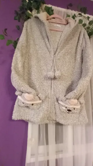 Sudadera peluche gris talla L