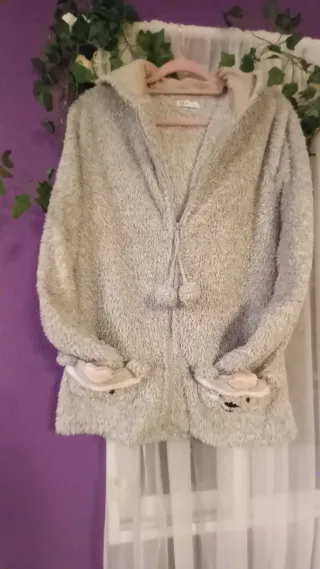 Sudadera peluche gris talla L