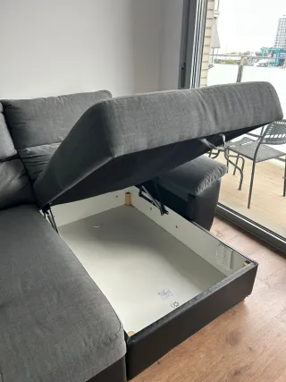 SOFÁ CAMA IKEA NEGRO/GRIS