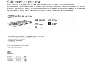 2 Colchones Espuma Malvik Ikea 80*200cms Nuevos