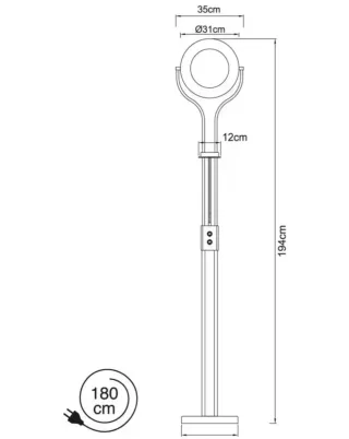 Lámpara de pie moderna LED plata