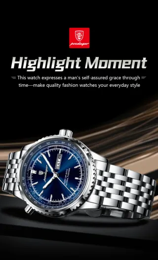 Reloj POEDAGAR Hombre Esfera Azul Acero