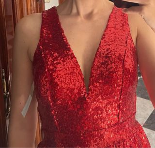Vestido lentejuelas rojo sin estrenar