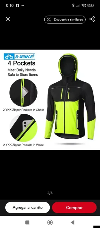 Chaqueta térmica negra y amarilla