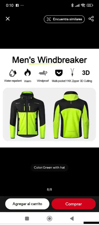 Chaqueta térmica negra y amarilla