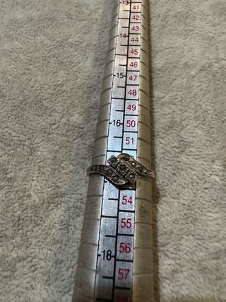 Anel Prata Marcassites Contraste