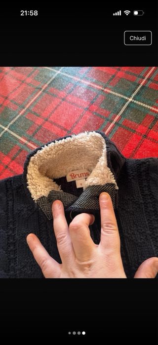 Cardigan Uomo Maglia Intrecciata Blu