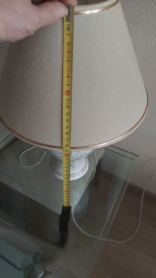 Lámpara de mesa porcelana y oro