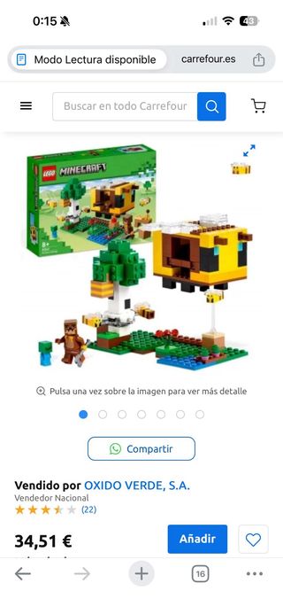 LEGO Minecraft - La Cabaña Abeja. SIN ESTRENAR.