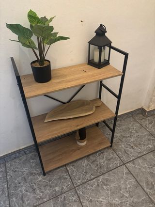 Estantería recibidor madera y metal
