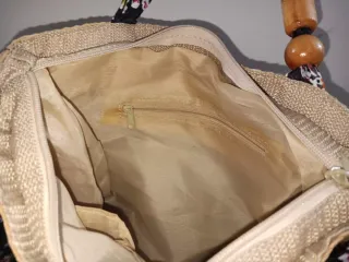 Bolso floral negro y rosa