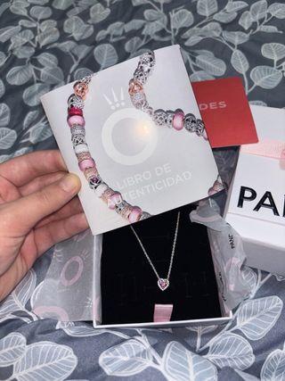 Colgante Corazón Pandora Rosa Plata
