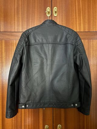 Cazadora cuero Jack & Jones negra