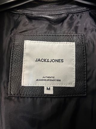 Cazadora cuero Jack & Jones negra