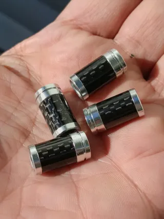 4 Tapas Válvulas Porsche Carbono