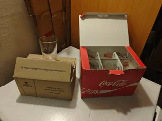 Set 6 Vasos Coca-Cola y set de 6 vasos de caña.