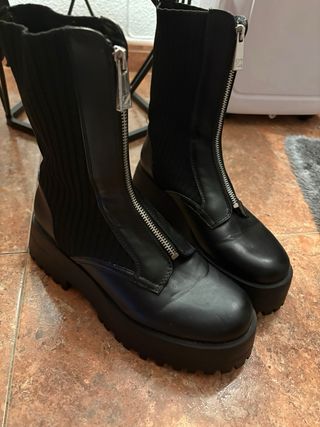 Botas Zara Talla 38 Negras Nuevas (Tienda90€)