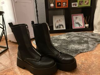 Botas Zara Talla 38 Negras Nuevas (Tienda90€)