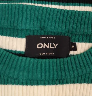 Jersey Only rayas verde, negro y blanco Talla M