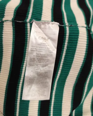 Jersey Only rayas verde, negro y blanco Talla M