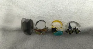 4 Anillos Ajustables Diseño Mariposa y Más