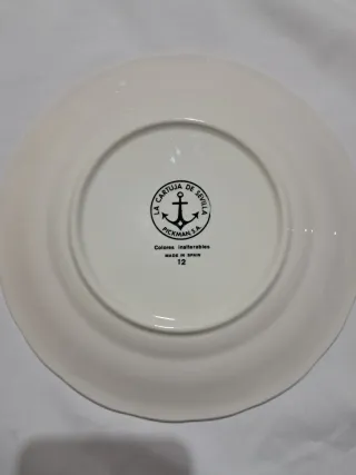 6 Platos Postre La Cartuja Flor de Lis