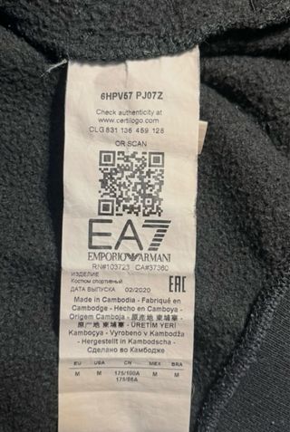 Felpa EA7 Emporio Armani Nera con Zip