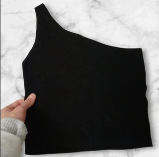 Top Mango Negro Talla L