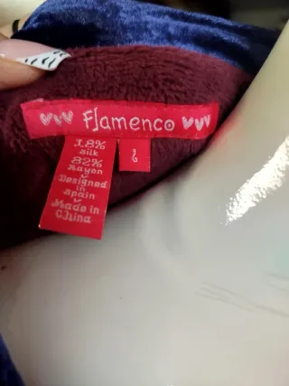 Abrigo Flamenco Azul Terciopelo