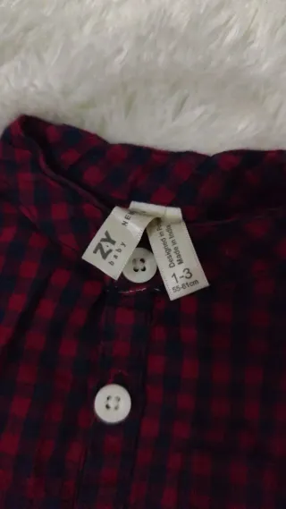 Body camisa cuadros 1-3 meses