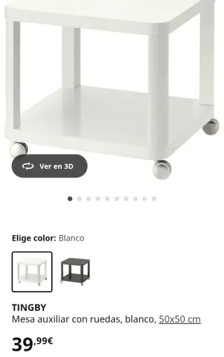 Mesita auxiliar con ruedas Ikea blanca