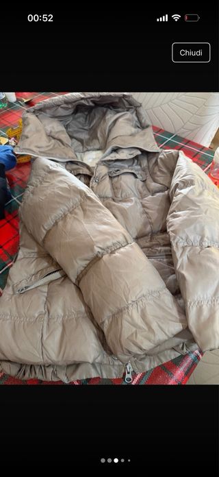 Cappotto beige con cappuccio usato 2 volte come nu