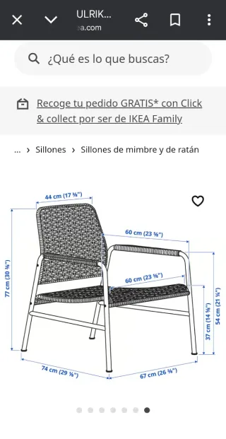 Silla de rattan y metal antracita
