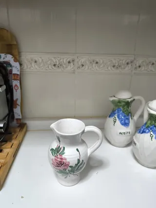 Jarra Aceite y Vinagre Cerámica Uvas