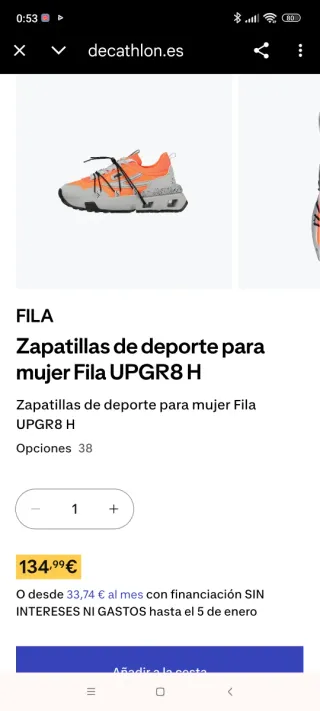 Zapatillas deportivas grises y naranjas