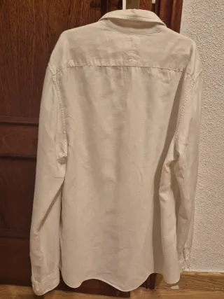 Camisa Lino Otto (Cortefiel) Blanco Roto talla L