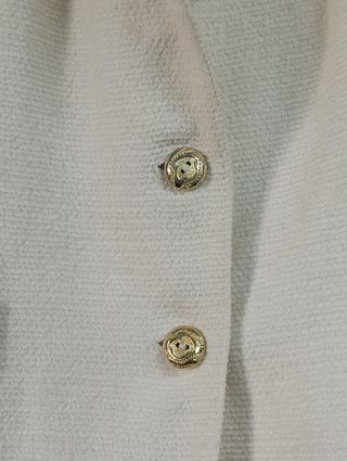 Blazer Lana Virgen Blanco Talla 50 Vintage Atelier