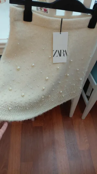 Minifalda Zara Lana Perlas