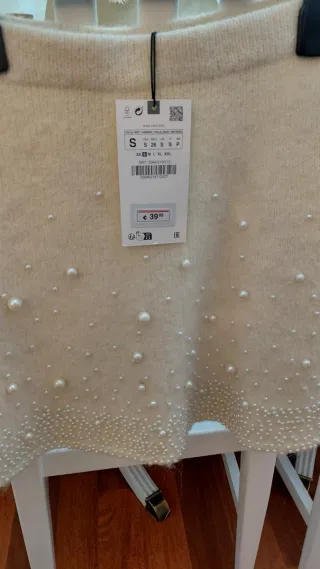 Minifalda Zara Lana Perlas