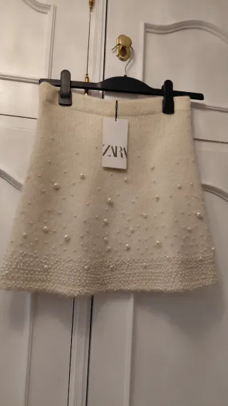 Minifalda Zara Lana Perlas