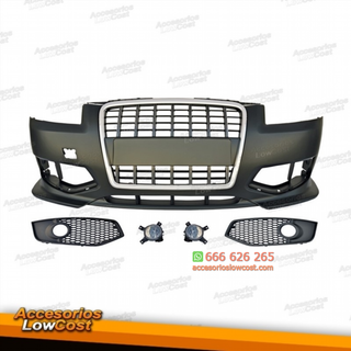 PARAGOLPES AUDI A3 8P LOOK RS3. COLOR CROMO-NEGRO