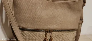 Bolso de mano mujer beige