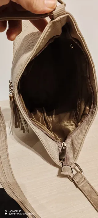 Bolso de mano mujer beige