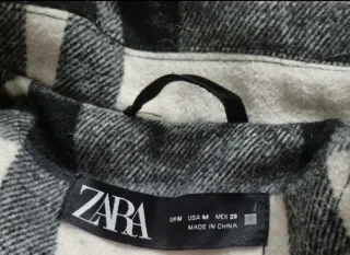 Chaqueta/Sobrecamisa Zara Cuadros Blanco y Negro