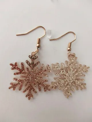Pendientes Copo Nieve Dorado